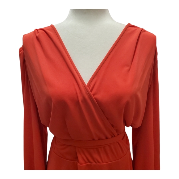 Ralph Lauren Long Drape Sleeve Surplice V-neck Wrap Jersey Dress Plus Size - Picture 3 of 13